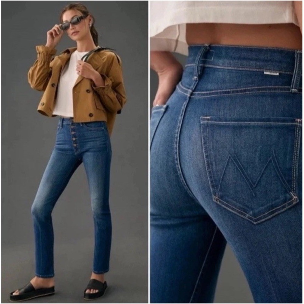 Mother The Pixie Rider Ankle Taxi! Color Blue Jeans Size 23